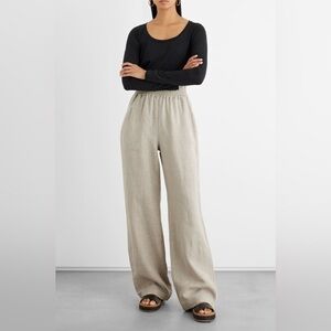 Iris & Ink Keira Linen Wide-Leg Pants Size 10 NWT